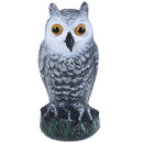 Large Realistic Owl Decoy Rotating Head Weed Pest Control Crow Scarecrow ME