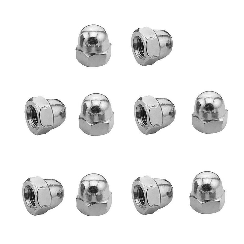 10Pieces Stainless Steel Dome Nuts Hex Cap Nuts for Threads Bolt Screws  M3