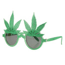 Novelty Glitter Green Maple Leaf Sunglasses Funny Kids Adults Eye Glasses