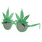 Novelty Glitter Green Maple Leaf Sunglasses Funny Kids Adults Eye Glasses