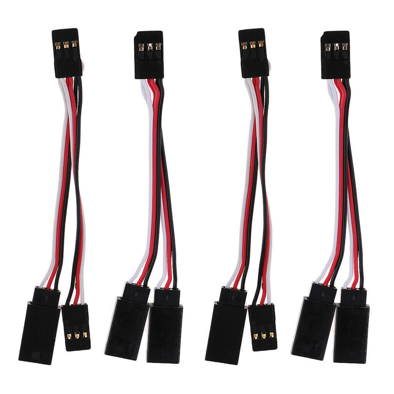 Set of 4 Y-Harness Male to Female Plug 2 In 1 Convert Wire for Futaba JR Servo