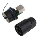 IP67 RJ45 Waterproof Connector Sockets RJ45 Female Ethernet Jacks Black