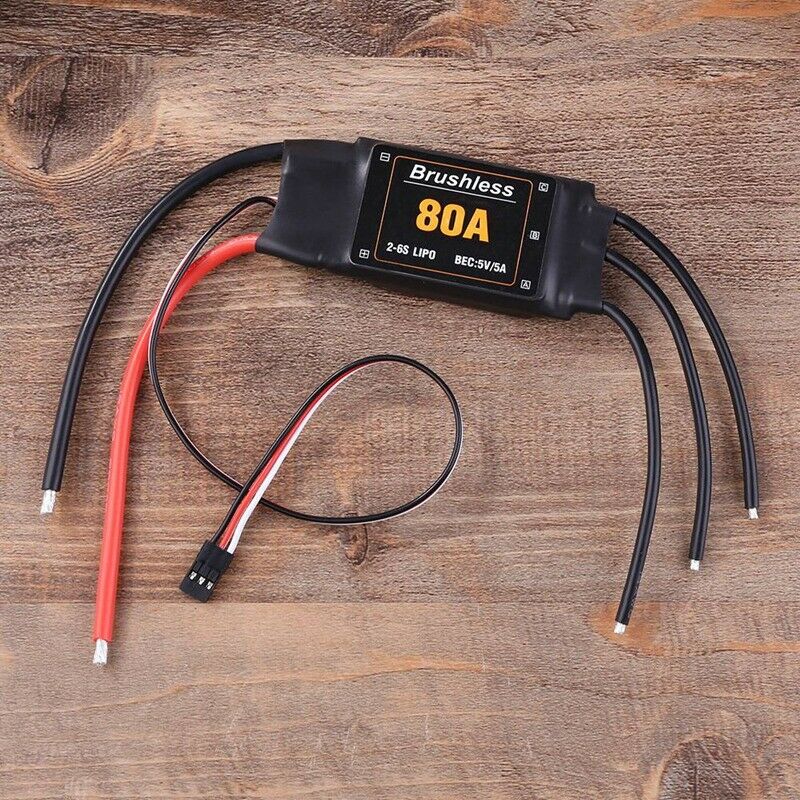 80A ESC BEC 2-6S Lipo Speed Controller with UBEC for RC Airplanes Helicopte P7N3