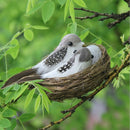 Artificial Foam Feathered Birds with Hay Nest & Eggs Ornaments, DIY Craft for