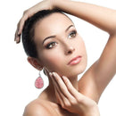 Fashion Women Oval Rhinestone Dangle Ear Hook Water Drop Earrings Jewelry A