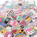 60 Pcs/Lot Anime Cute Pink Stickers Decals Skateboard Car Luggage Laptop Vinyls