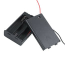 3 Pcs Two Wire ON/OFF Switch 3 x 1.5V AAA Battery Holder Case w Cover O1T6