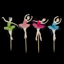 24 Pcs Ballerina Girl Cupcake Baby Birthday Party Decorations Cake Accessor V1R1