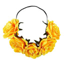 Women's Hawaiian Stretch Rose Flower Headband Floral Crown for Garland Part E3Y7