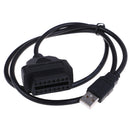 16Pin OBDII to USB port charger adapter cable connector diagnostic toME