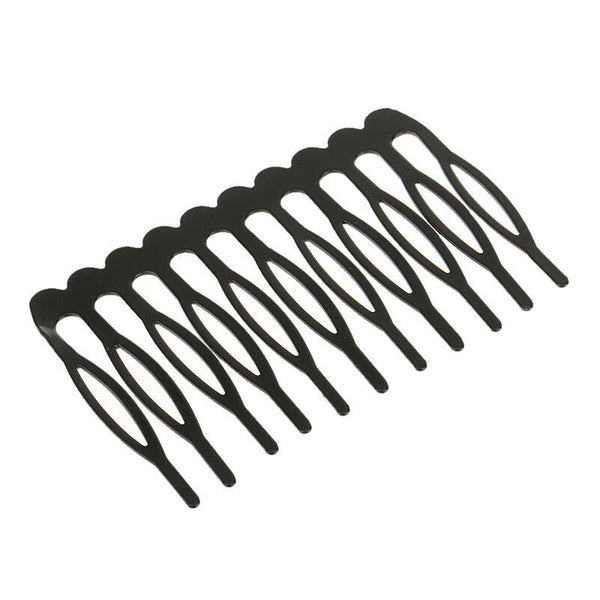 10pcs Black Plain Metal 10 Teeth Hair Combs Clips Hairpins for Dressing