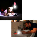 Portable LED Bulb Light On A Rope Reading Lamp White Battery Operate Pull Cord q