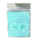 100 X Green bow tie bag plastic node pouch of candy cookie in two loops C1D8
