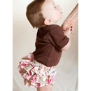 baby girl pink bowknot ruffles pants bloomers diaper cover - S