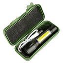 Mini USB Rechargeable XPE+COB LED Flashlight Torch Waterproof Penlight
