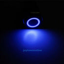 16mm 12V 3A Blue LED Car Metal Push Button Switch Latching Momentary Universal