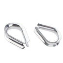 2x 10mm Stainless Steel Marine Wire Rope Eyelet Thimble Hard Eye Protection