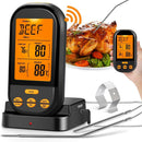 Wireless Remote Dual Probe Digital Meat Thermometer w/2 Probe For BBQ Oven Grill