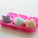 Food Grade Soft Silicone Handmade Ice Mold Six Owls Soap Molds for Soap Mak3 Gw