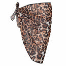 Beach cover up Bikini Swimwear Skirt Brown leopard E7L4