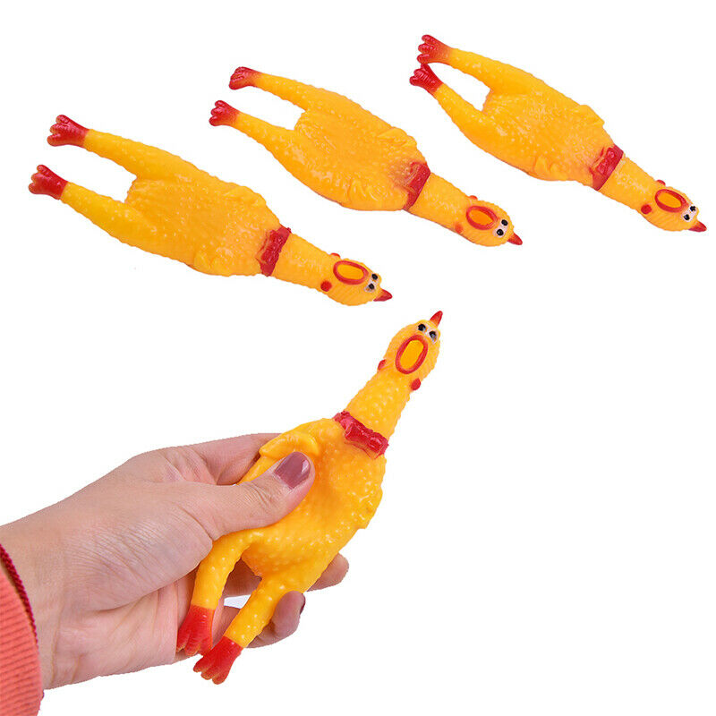 1PC Dog Gadgets Novelty Yellow Rubber Chicken Pet Toys Novelty Screaming Chick_