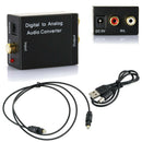 Digital Optical Coaxial Toslink to Analog RCA L/R Audio Converter Adapter Cables
