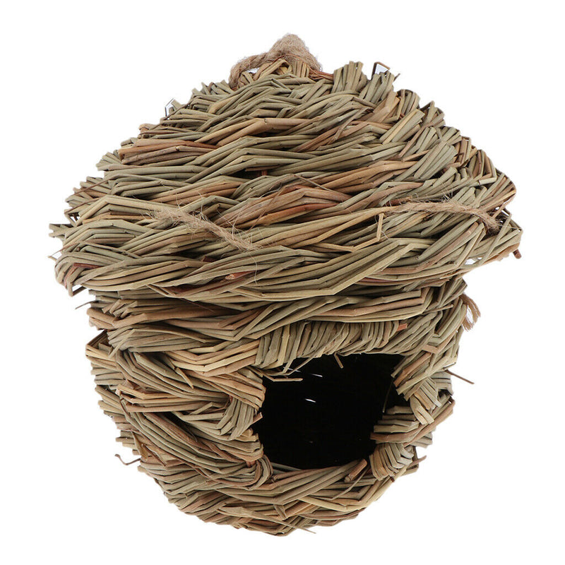 2Pcs Handwoven Straw Bird Lounge Nest Birdhouse Box for Hatching Breeding Garden