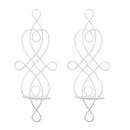 2 Piece Wall Sconce Tea Light Candle Sconces Elegant Swirling Iron Hanging