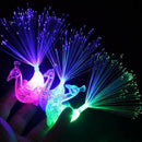 New Novelty LED Flash peacock finger lights kids luminous colour rings chil K3D9