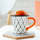 Cute Creative Coffee Milk Mug Basketball Pattern Breakfast Oatmeal Ice Crea