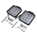 2 pcs 48W 6000k LED Spot Beam Square Work Lights Lamp Tractor SUV Truck 4WD