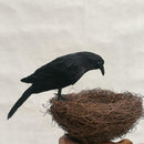 2x Artificial Realistic Birds Black Crows for Garden Halloween Decoration