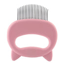 Pet Cat Massage Brush Kitten Removal Loose Hair Grooming Cleaner (Pink) A