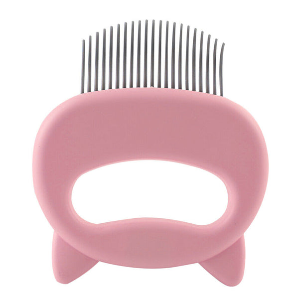 Pet Cat Massage Brush Kitten Removal Loose Hair Grooming Cleaner (Pink) A#S