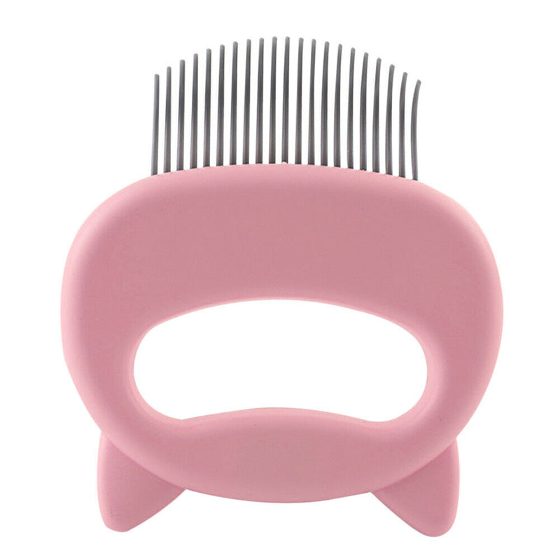 Pet Cat Massage Brush Kitten Removal Loose Hair Grooming Cleaner (Pink) A