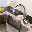 Sponge Holder, Adjustable Stainless Steel Faucet Mounted Sponge Holder For