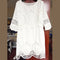 Women Dress Fashion Half Sleeve Loose Lace Dress White O-neck Women Dress P N3T8