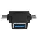 2-in-1 Micro USB & Type C 3.1 OTG Adapter, USB-C Male & Micro USB Male to USB-A