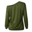 Women Autumn Fashion Off Shoulder Long Sleeve Sweatshirt Blouse Ladies Casu