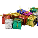 Set of 12 Glitzy Christmas Box Hanging Tree Decorations in Assorted Colours A2B6