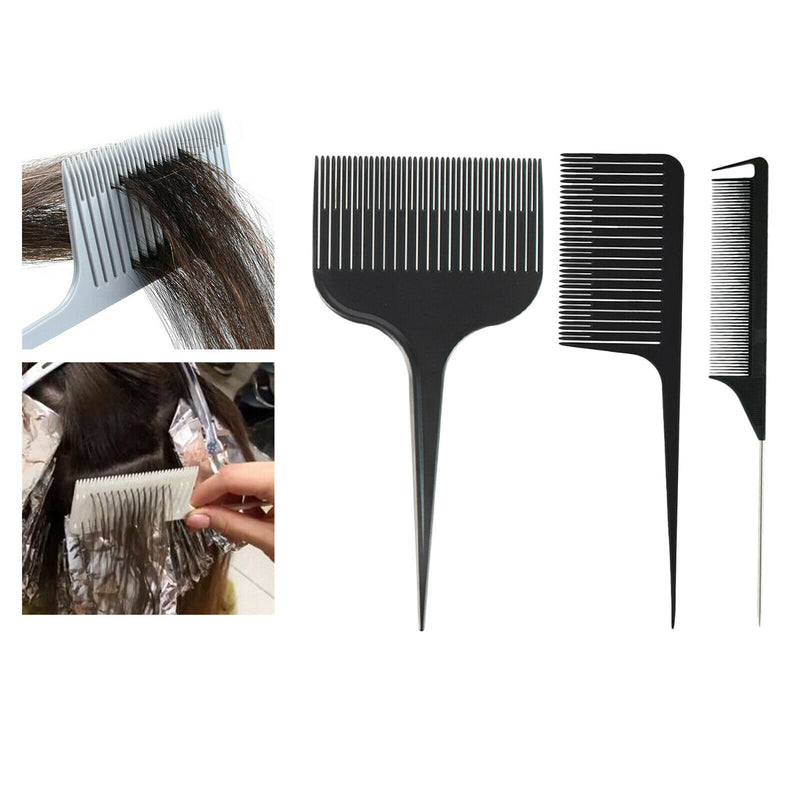 3pcs Sectioning Highlight Comb Hair Salon Dye Comb Hair Styling Tools