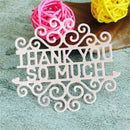 Thank You So Much Cutting Dies Stencil DIY Album Card Embossing Folder Suit  JR