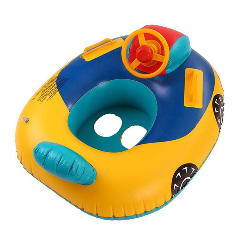 Cartoon Cars Seat PVC Swimming Ring Baby Toddler Inflatable Pool Float