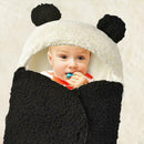 Baby Blanket Wearable Panda Swaddle Blanket Wool Lamb Wrap Hug Sleeping Bag