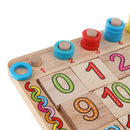 Montessori Wood Blocks Math Stacking Puzzle Intelligence Number Boards for Baby