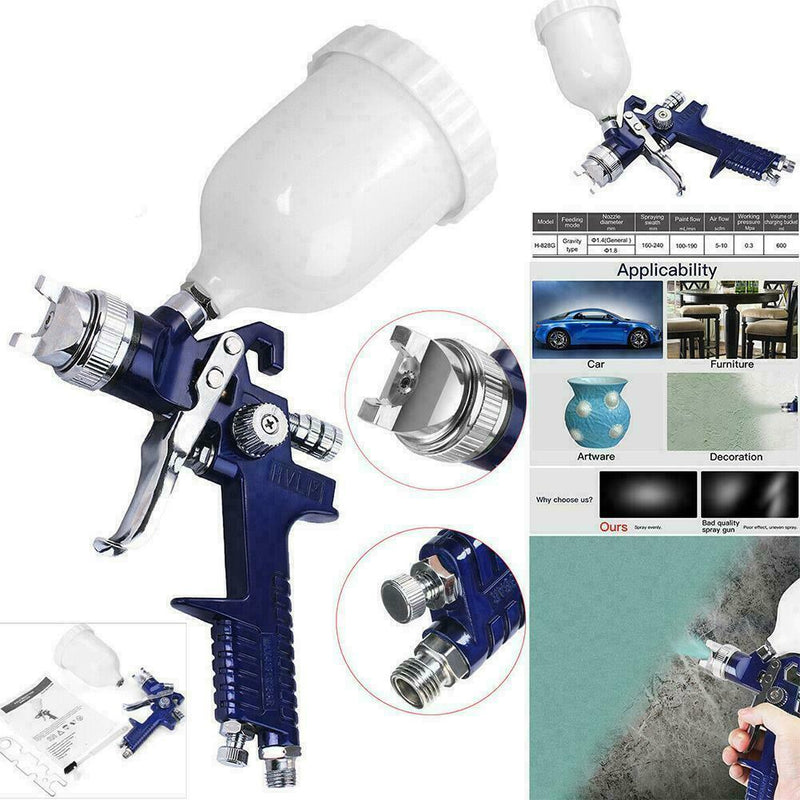 120ml HVLP Air Spray Gun Auto Paint Car Detail Up Base Gravity Repair Z1O3