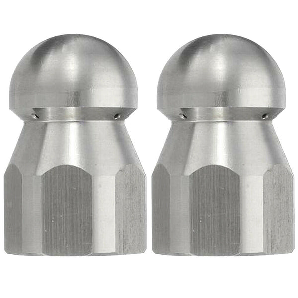 2Pcs 4000PSI Stainless Steel Sewer Jetter Nozzle, 3/8 inch Quick Connector,