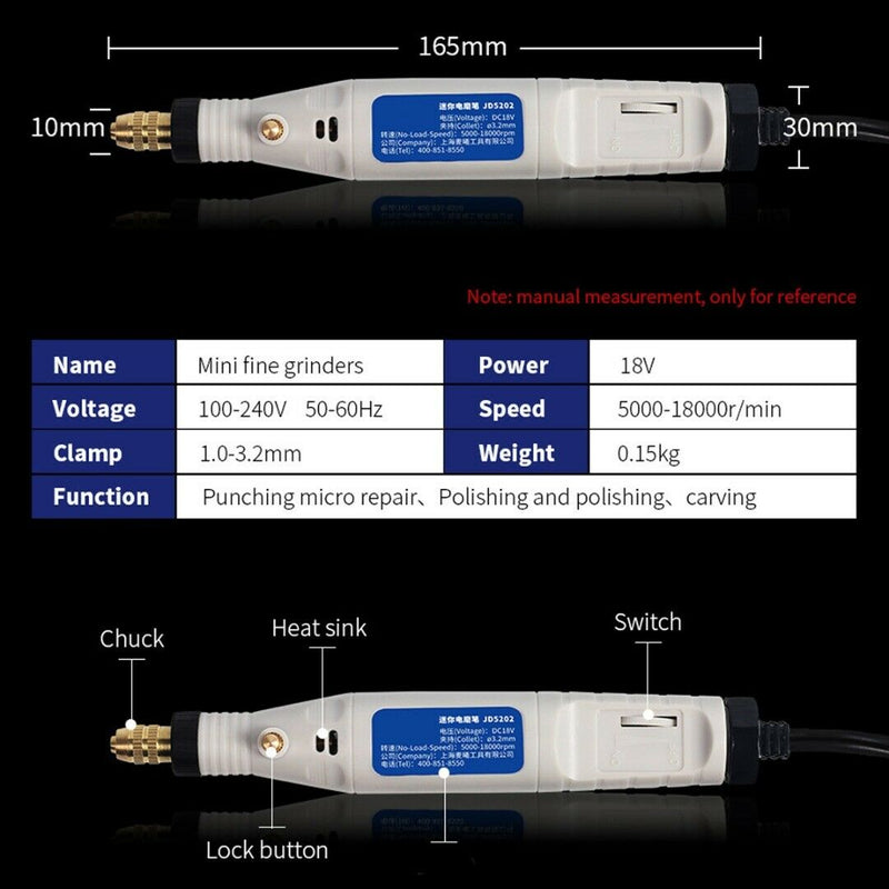 18V Multi Function Engraving Pen Mini Drill Grinder Rotary Tool 5000-18000rpm#