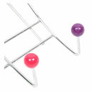 10 HOOK MULTI COLOUR OVER THE DOOR CLOTHES COAT HANGER RACK CHROME HANGERS