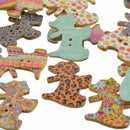 Mixed Random Dog Shaped Wood Wooden Buttons for Sewing Crafting Pack of 100 T2G8